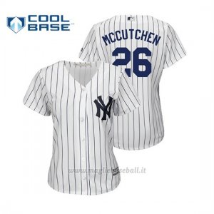 Maglia Baseball Donna New York Yankees Andrew Mccutchen Cool Base Majestic 1ªBianco