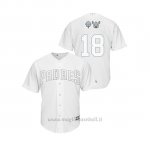 Maglia Baseball Hombre San Diego Padres 18 Austin Hedges 2019 Players Weekend Replica Bianco