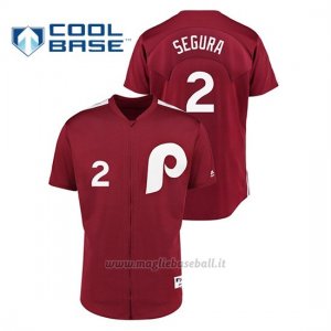 Maglia Baseball Hombre Philadelphia Phillies 2 Jean Segura 1979 Saturday Night Special Autentico Rosso