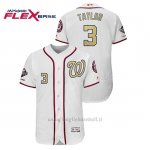 Maglia Baseball Uomo Washington Nationals 3 Michael A. Tayl Or 2019 Gold Program Flex Base Bianco