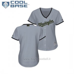 Maglia Baseball Donna Washington Nationals 2018 Dia de los Caidos Cool Base Grigio