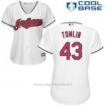 Maglia Baseball Donna Cleveland Indians 43 Josh Tomlin 1ªCool Base