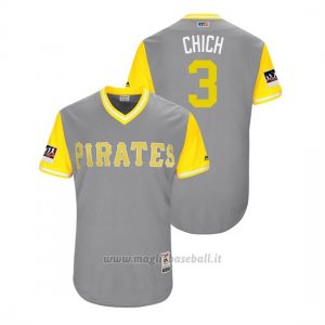 Maglia Baseball Uomo Pittsburgh Pirates Sean Rodriguez 2018 Llws Players Weekend Chich Grigio