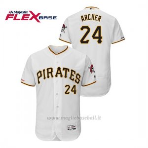 Maglia Baseball Uomo Pittsburgh Pirates Chris Archer 150th Aniversario Patch Flex Base Bianco
