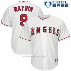 Maglia Baseball Uomo Los Angeles Angels Cameron Maybin Bianco Cool Base