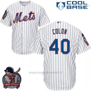 Maglia Baseball Uomo New York Mets Bartolo Colon Bianco Cool Base With Piazza