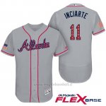 Maglia Baseball Uomo Atlanta Braves 2017 Estrellas y Rayas 11 Ender Inciarte Grigio Flex Base