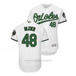 Maglia Baseball Uomo Baltimore Orioles Richard Bleier Throwback Earth Day Bianco
