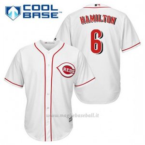 Maglia Baseball Uomo Cincinnati Reds Billy Hamilton 6 Bianco 1ªCool Base