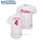 Maglia Baseball Bambino Philadelphia Phillies Scott Kingery Cool Base Majestic 1ªReplica Bianco