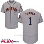 Maglia Baseball Uomo Houston Astros Carlos Correa Grigio Flex Base Autentico Collezione
