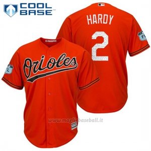 Maglia Baseball Uomo Baltimore Orioles 2 J.j. Hardy Arancione 2017 Allenamento Primaverile Cool Base Giocatore