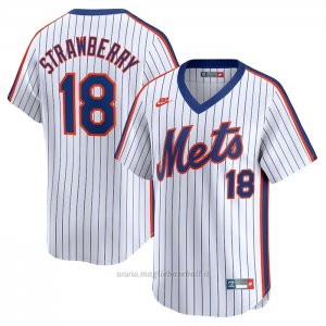 Maglia Baseball Uomo New York Mets Darryl Strawberry Throwback Cooperstown Limited Blu