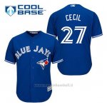 Maglia Baseball Uomo Toronto Blue Jays Brett Cecil 27 Blu Alterner Cool Base