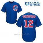 Maglia Baseball Uomo Chicago Cubs 12 Kyle Schwarber Blu Alterner Cool Base