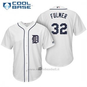 Maglia Baseball Uomo Detroit Tigers 2017 Estrellas y Rayas Michael Fulmer Bianco Cool Base