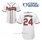 Maglia Baseball Uomo Atlanta Braves 24 Kelly Johnson Bianco 1ªCool Base