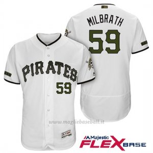 Maglia Baseball Uomo Pittsburgh Pirates Jordan Milbrath Bianco 2018 1ªAlterner Flex Base
