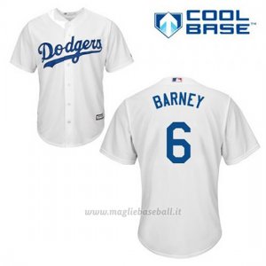 Maglia Baseball Uomo Los Angeles Dodgers Darwin Barney 6 Bianco 1ªCool Base