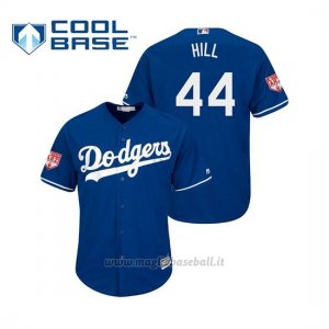 Maglia Baseball Uomo Los Angeles Dodgers Rich Hill Cool Base Entrenamiento De Primavera 2019 Blu