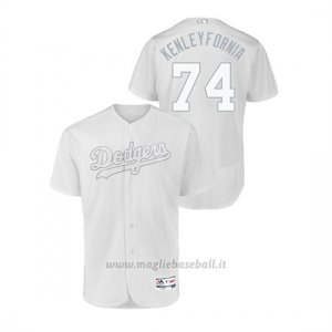 Maglia Baseball Hombre Los Angeles Dodgers 74 Kenley Jansen 2019 Players Weekend Autentico Bianco