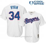 Maglia Baseball Uomo Texas Rangers Nolan Ryan Bianco Cool Base
