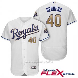 Maglia Baseball Uomo Kansas City Royals Kelvin Herrera Bianco 50th Season Alterner Flex Base