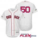 Maglia Baseball Uomo Boston Red Sox 2017 Postseason 50 Mookie Betts Bianco Flex Base