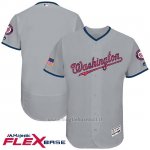 Maglia Baseball Uomo Washington Nationals 2017 Estrellas y Rayas Grigio Flex Base