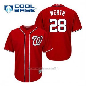 Maglia Baseball Uomo Washington Nationals Jayson Werth 28 Rosso Alterner Cool Base
