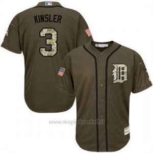Maglia Baseball Uomo Detroit Tigers Majestic 3 Ian Kinsler Salute To Service Olive