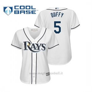 Maglia Baseball Donna Tampa Bay Rays Matt Duffy Cool Base Majestic 1ª2019 Bianco