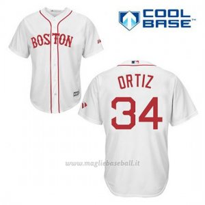 Maglia Baseball Uomo Boston Red Sox 34 David Ortiz Bianco Cool Base2