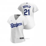 Maglia Baseball Donna Los Angeles Dodgers Walker Buehler 2020 Replica Primera Bianco