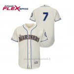 Maglia Baseball Uomo Seattle Mariners Marco Gonzales 150th Aniversario Patch Autentico Flex Base Crema