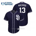 Maglia Baseball Uomo San Diego Padres Manny Machado Cool Base Majestic Alternato Blu