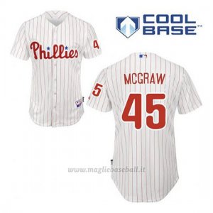 Maglia Baseball Uomo Philadelphia Phillies Tug Mcgraw 45 Bianco 1ªCool Base