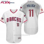 Maglia Baseball Uomo Arizona Diamondbacks 2017 Estrellas y Rayas 11 A.j. Pollock Bianco Flex Base
