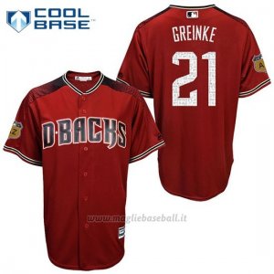 Maglia Baseball Uomo Arizona Diamondbacks 21 Zack Greinke 2017 Allenamento Primaverile Cool Base