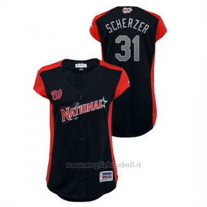Maglia Baseball Donna Washington Washington Nationals 2019 All Star Game Workout National League Max Scherzer Blu