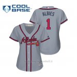 Maglia Baseball Donna Atlanta Braves Ozzie Albies Cool Base Majestic Road 2019 Grigio