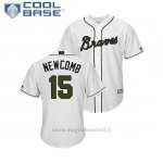 Maglia Baseball Uomo Atlanta Braves Sean Newcomb 2018 Dia de los Caidos Cool Base Bianco
