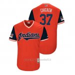 Maglia Baseball Uomo Cleveland Indians Cody Allen 2018 Llws Players Weekend Chicken Rosso