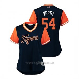 Maglia Baseball Donna Detroit Tigers Drew Verhagen 2018 Llws Players Weekend Vergy Blu