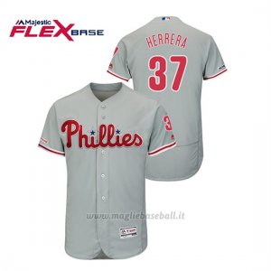 Maglia Baseball Uomo Philadelphia Phillies Odubel Herrera 150th Aniversario Patch Flex Base Grigio