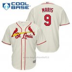Maglia Baseball Uomo St. Louis Cardinals Roger Maris 9 Crema Alterner Cool Base