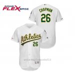 Maglia Baseball Uomo Oakland Athletics Matt Chapman 150th Aniversario Patch Autentico Flex Base Bianco