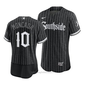 Maglia Baseball Uomo Chicago White Sox Yoan Moncada 2021 City Connect Autentico Nero