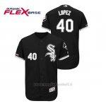 Maglia Baseball Uomo Chicago White Sox Reynaldo Lopez 150th Aniversario Patch Flex Base Nero