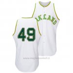 Maglia Baseball Uomo Oakland Athletics Kendall Graveman Throwback 1968 Bianco